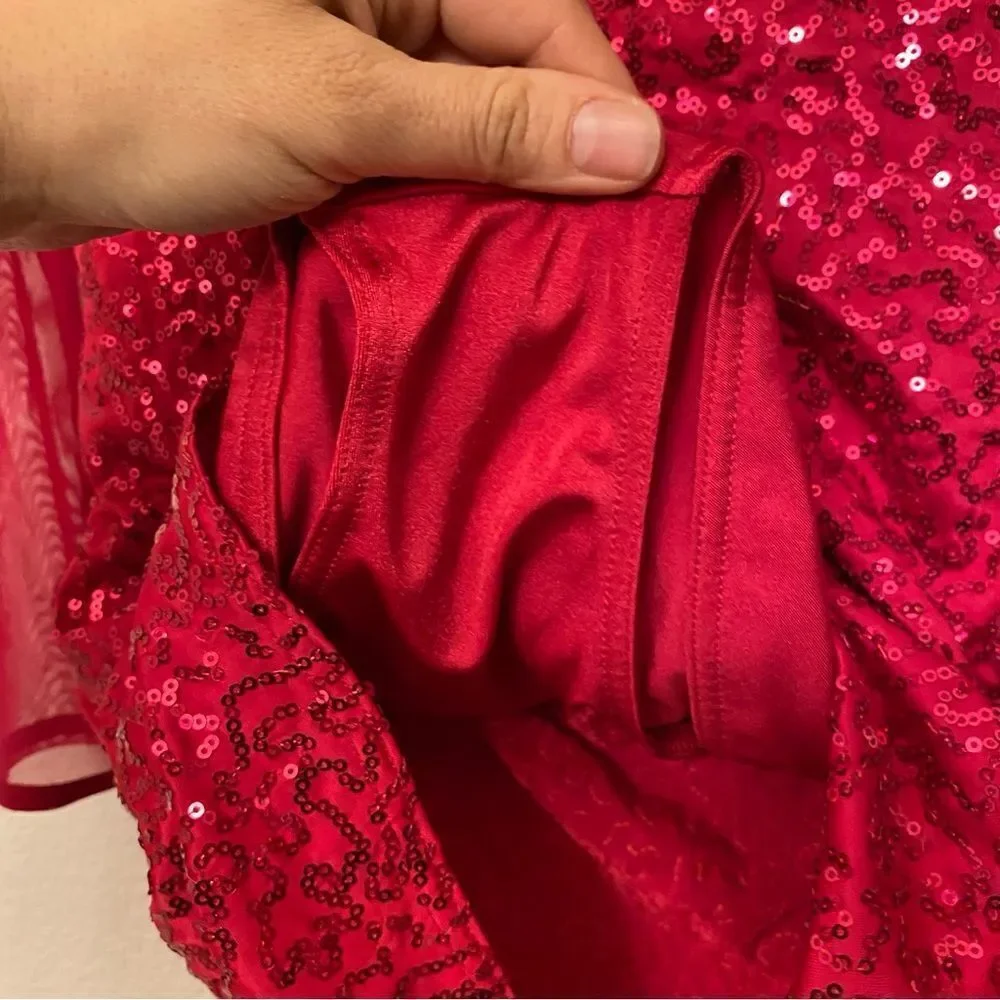 Weissman Dance dress red sequin costume Me Against The Music 12192 Child MC